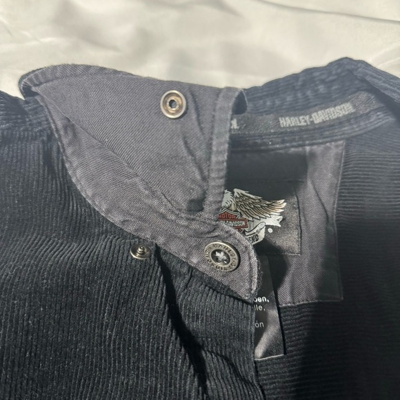 Harley Davidson  Corduroy Button Down Shirt Black XL - Picture 8 of 11